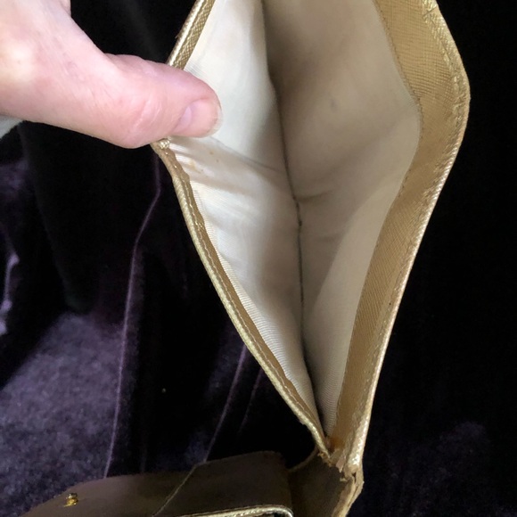 VERY RARE!! Prada gold metallic leather wallet! Would be great on chain! - Picture 13 of 16